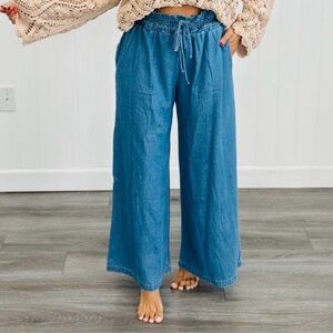 Entro Blue Wide-Leg Pants